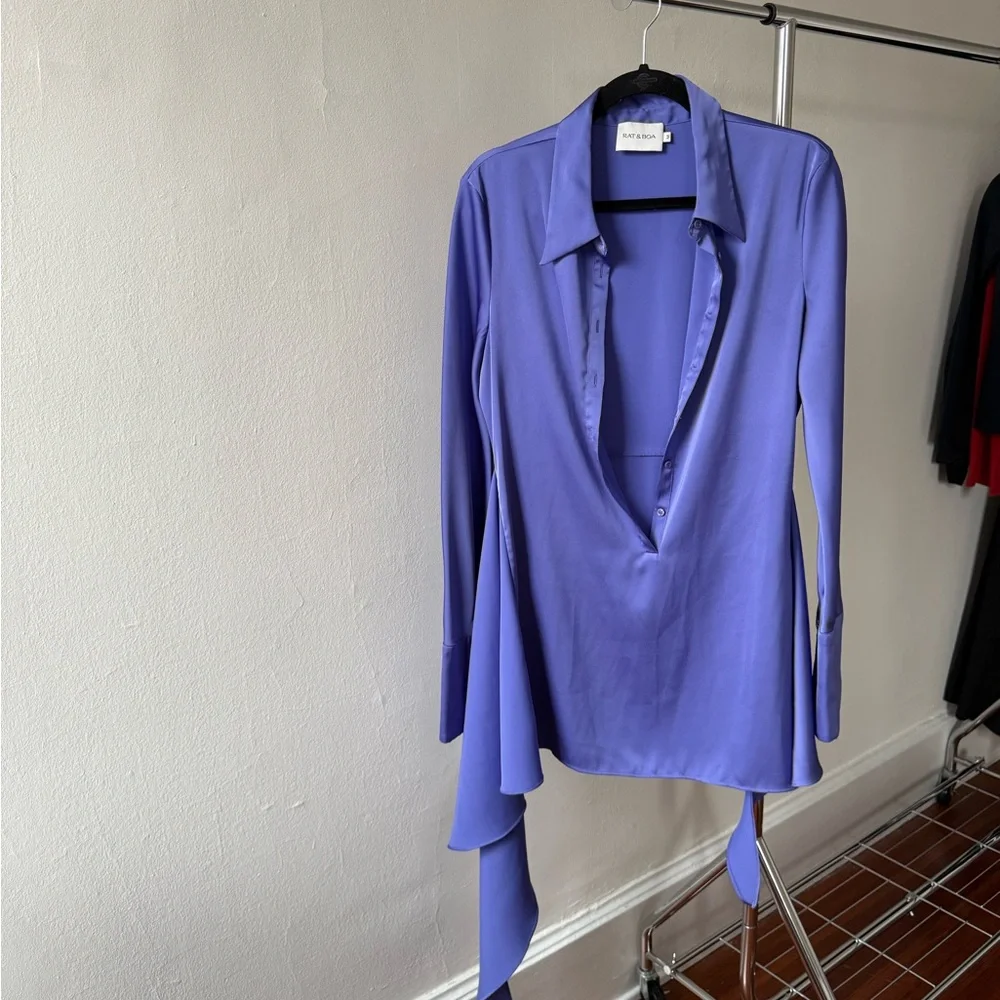 Rat & Boa Lilac Satin Mini Dress - Picture 3 of 7